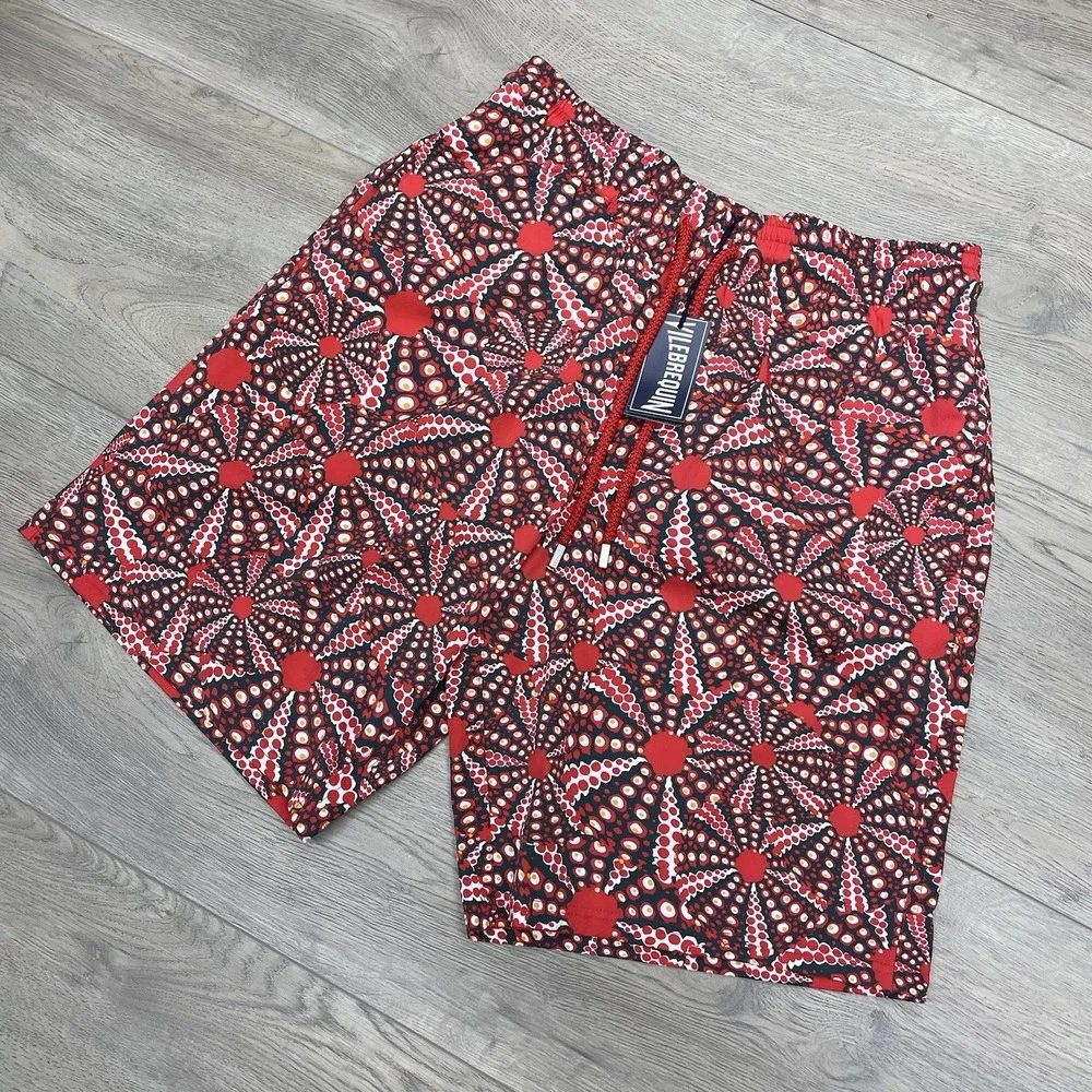 NWT Vilebrequin Oursinades Swim Trunks Men Sz M Boujee Multicolor Geometric